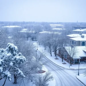 Snow blankets the landscape of Tallahassee, Florida during the historic winter storm.