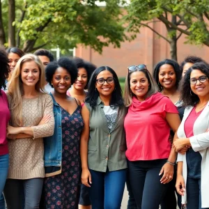A group of diverse women celebrating community leadership
