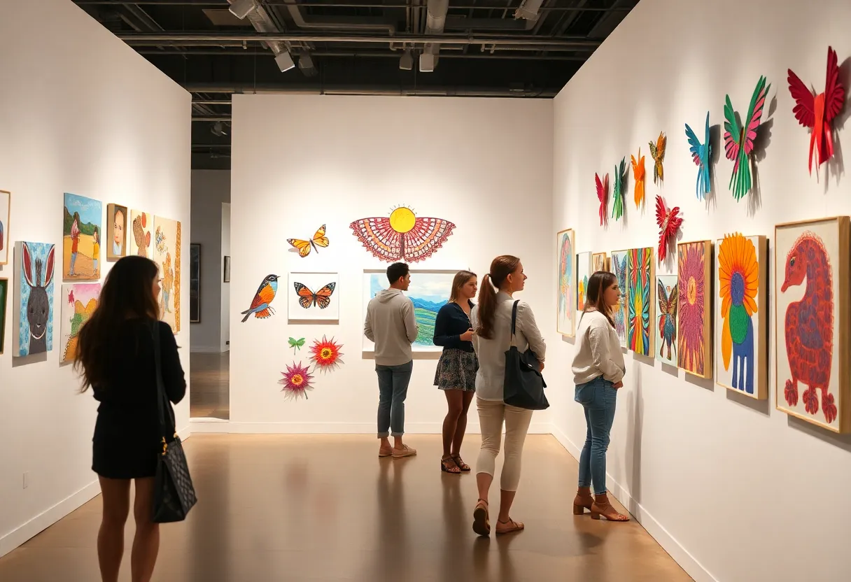 Artworks displayed at the Winter Festival Youth Art Exhibition in Tallahassee.