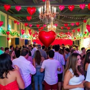 People enjoying Valentine's Day festivities in Tallahassee with music and dance
