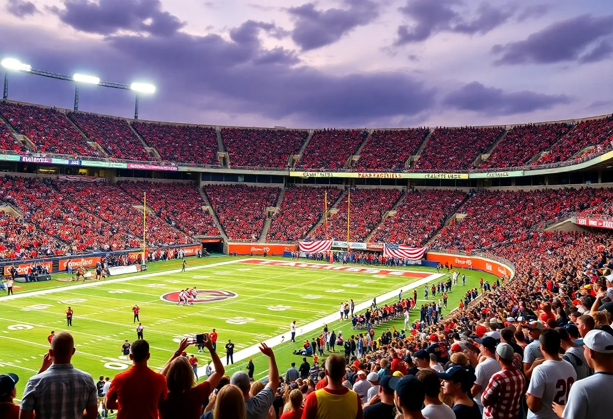 Crowd at a college football game representing ACC Conference spirit