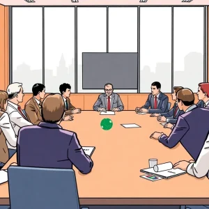 Collegiate conference members discussing settlement changes