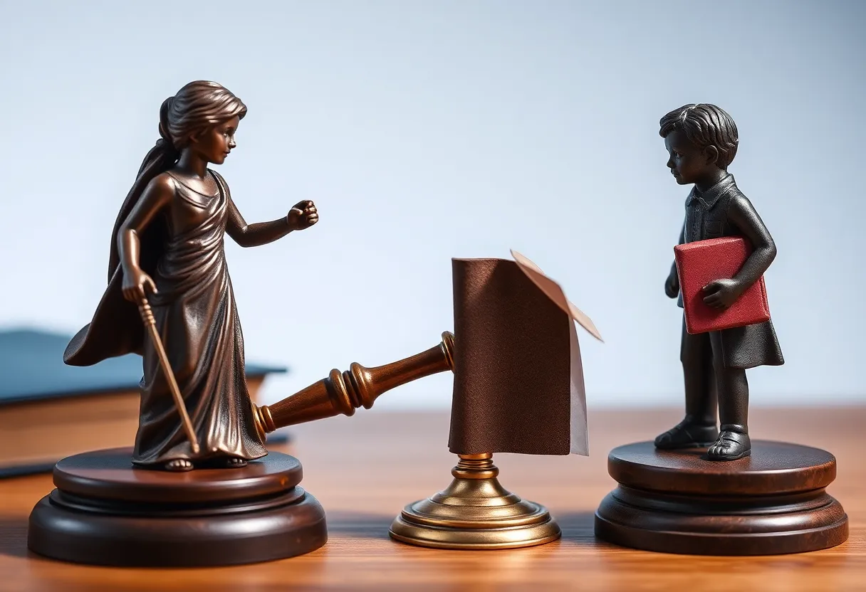 Abstract representation of gender identity and parental rights in education