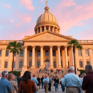 Florida State Capitol building during the legislative session