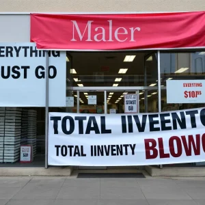 Closed Forever 21 store with sale banners