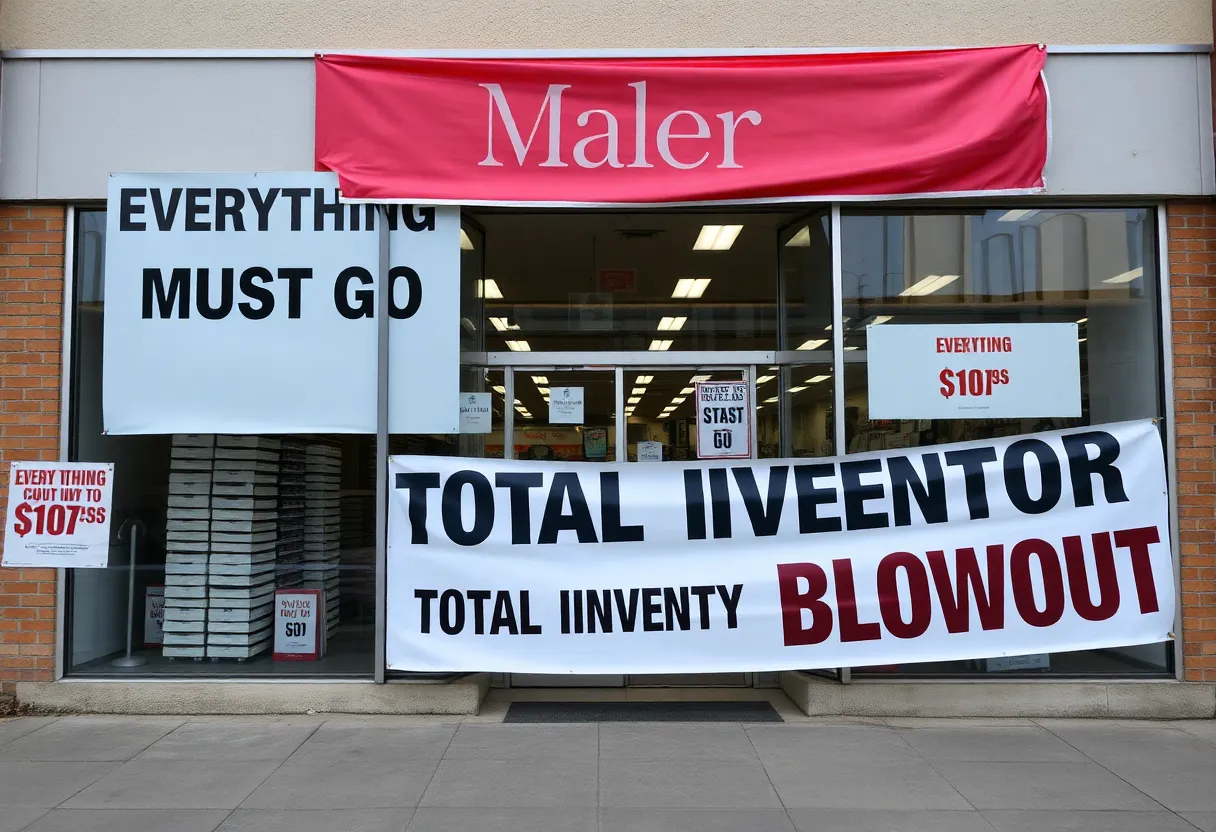 Closed Forever 21 store with sale banners