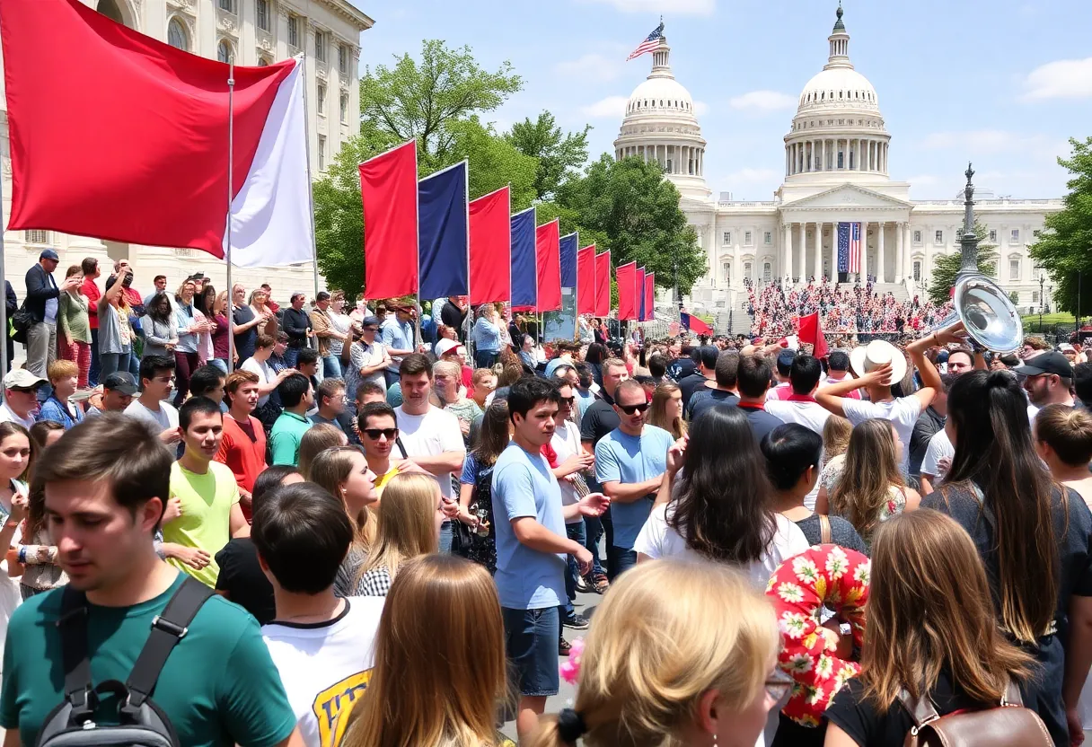 A gathering of individuals at the FSU Day at the Capitol event.