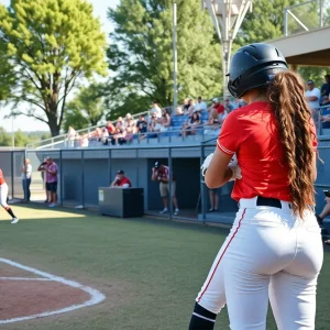 Florida State University softball team in action during a game