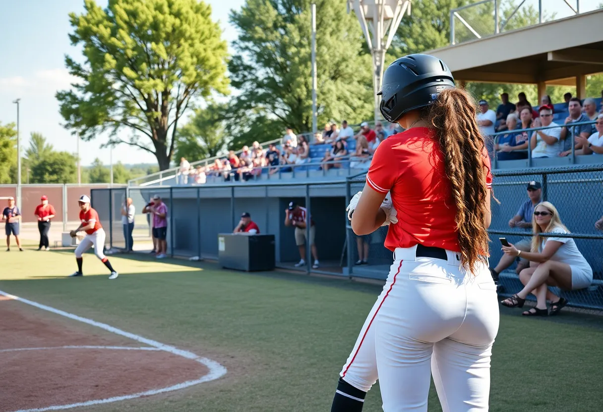 Florida State University softball team in action during a game