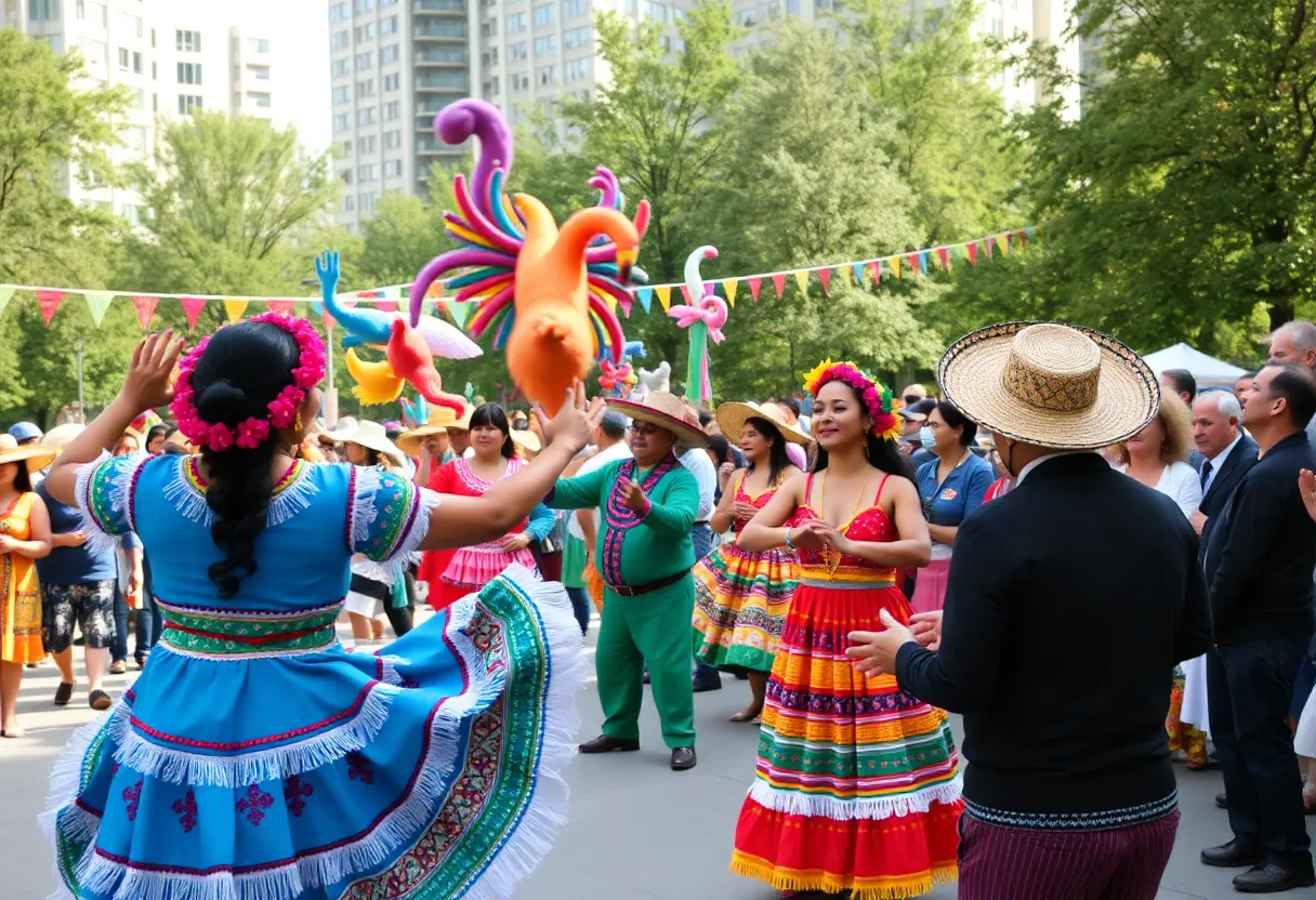 Community celebration of Hispanic Heritage Month with dancers and artists in Tallahassee