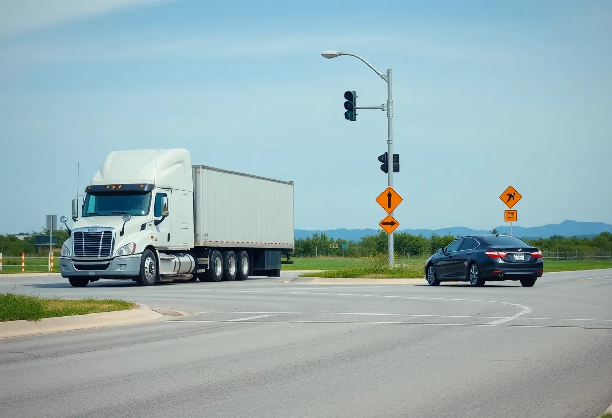 Lake City collision intersection with semi truck