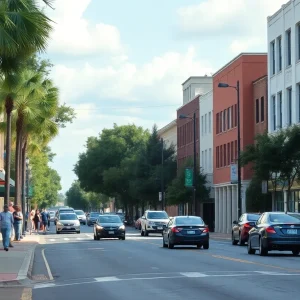Pedestrians and cars on Thomasville Road, Midtown Tallahassee