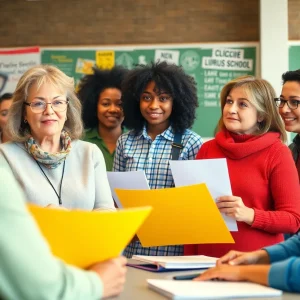 Parents advocating for children's rights in a school setting