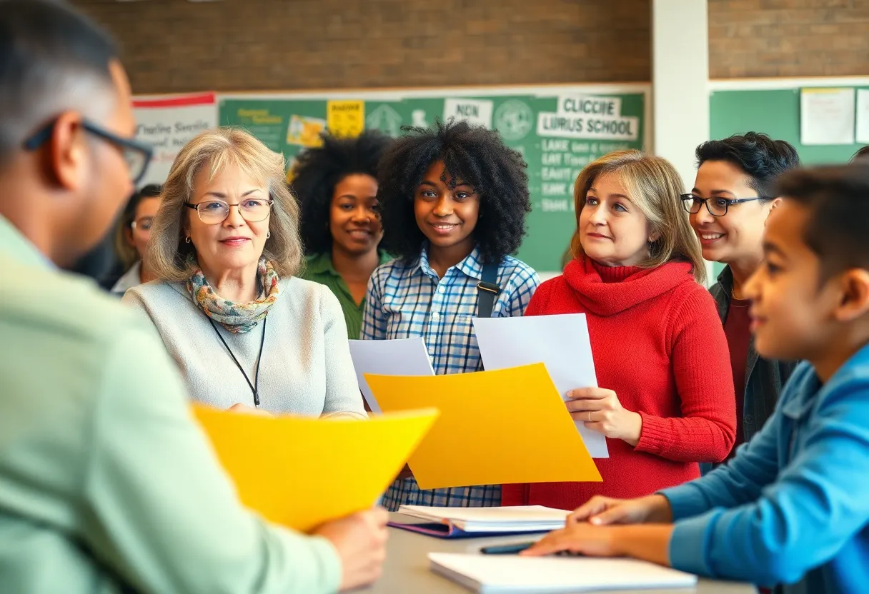 Parents advocating for children's rights in a school setting