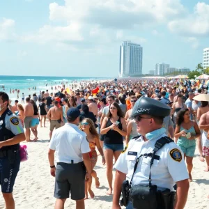 Crowd at Sunny Isles Beach