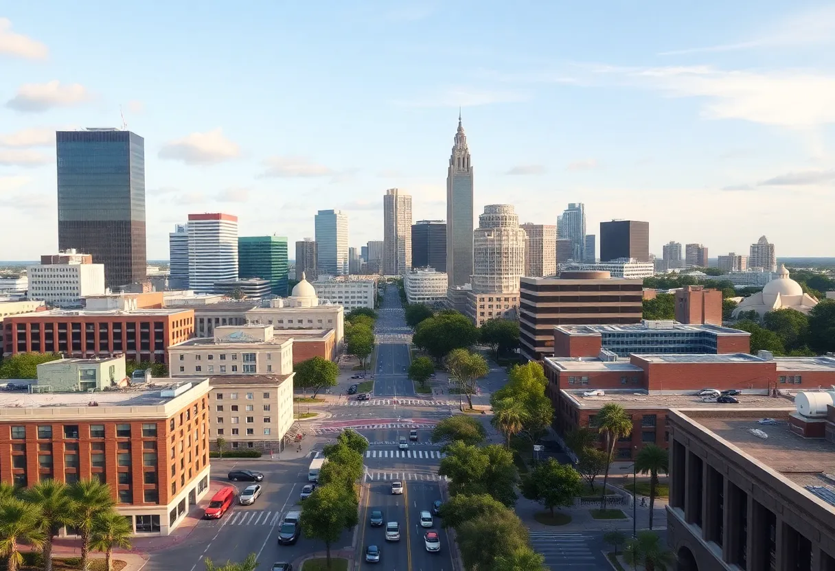 A skyline view of Tallahassee representing economic growth and vibrancy.