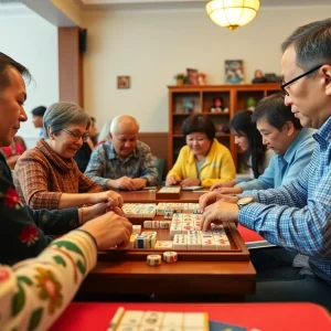 Group of friends playing Mahjong in Tallahassee