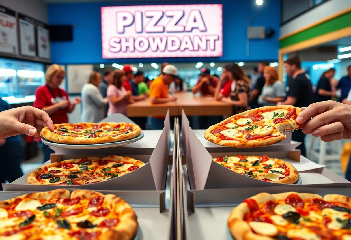 People voting for their favorite pizza in the Tallahassee Pizza Showdown.