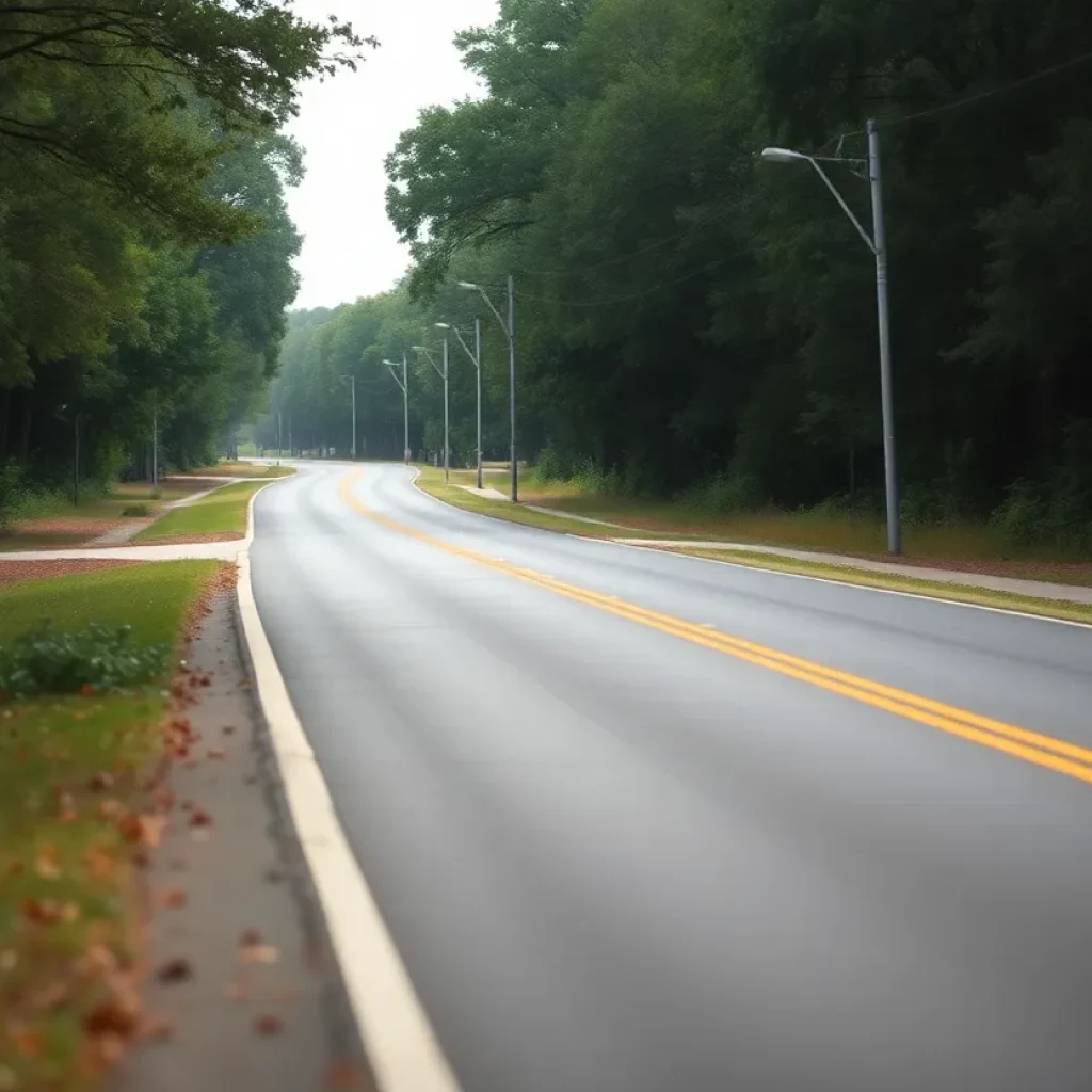 A quiet road in Tallahassee highlighting the importance of road safety.