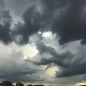 Dark thunderclouds looming over Tallahassee, Florida