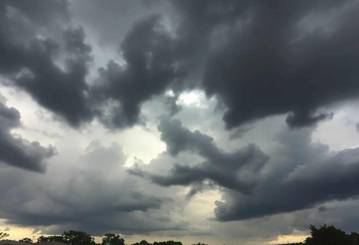 Dark thunderclouds looming over Tallahassee, Florida