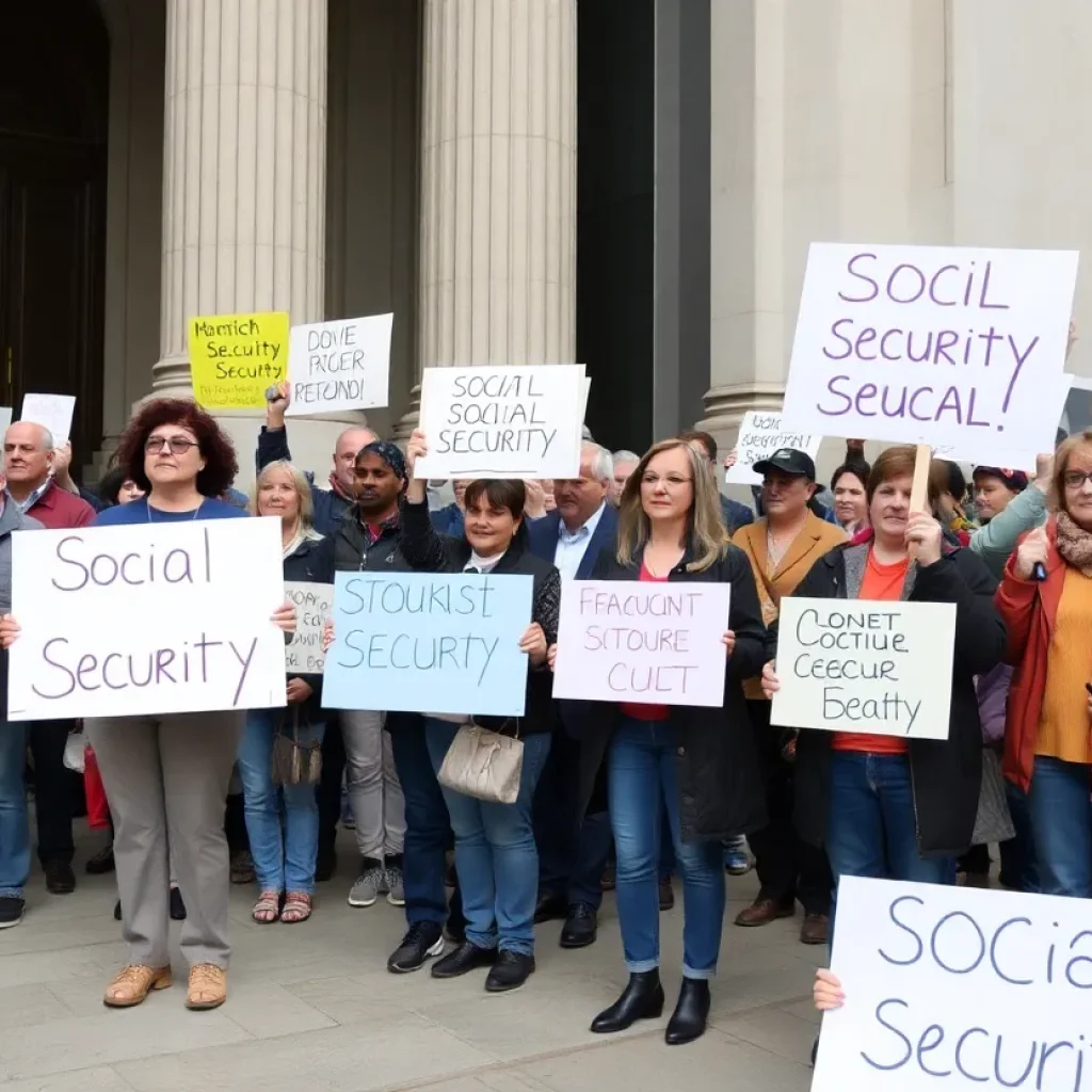 Residents rally for Social Security outside government building in Tallahassee