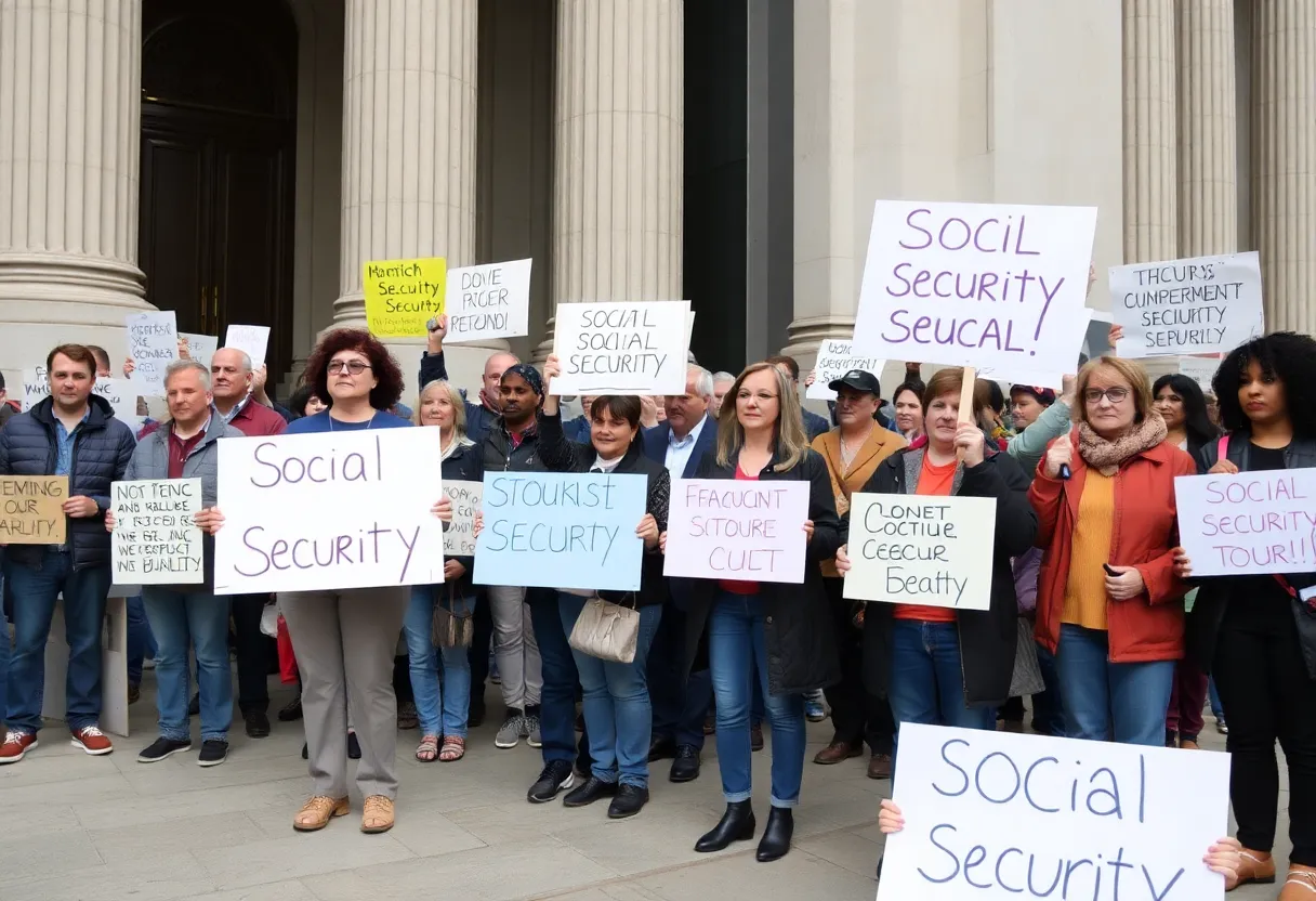 Residents rally for Social Security outside government building in Tallahassee