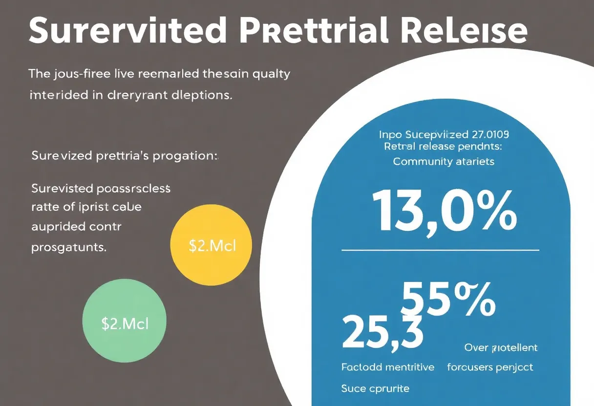 Infographic demonstrating the successes of Tallahassee's Supervised Pretrial Release Program.
