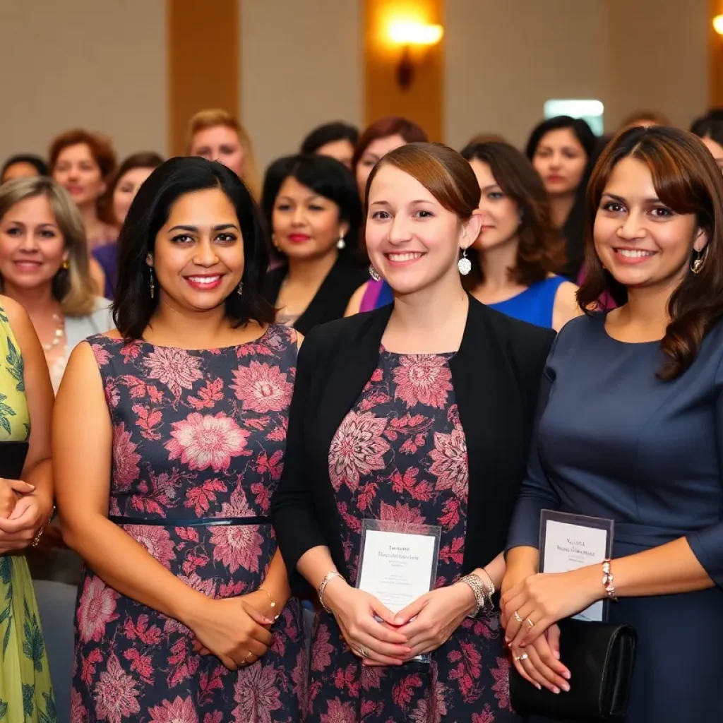 Women celebrating their achievements at the Tallahassee Women Awards ceremony.