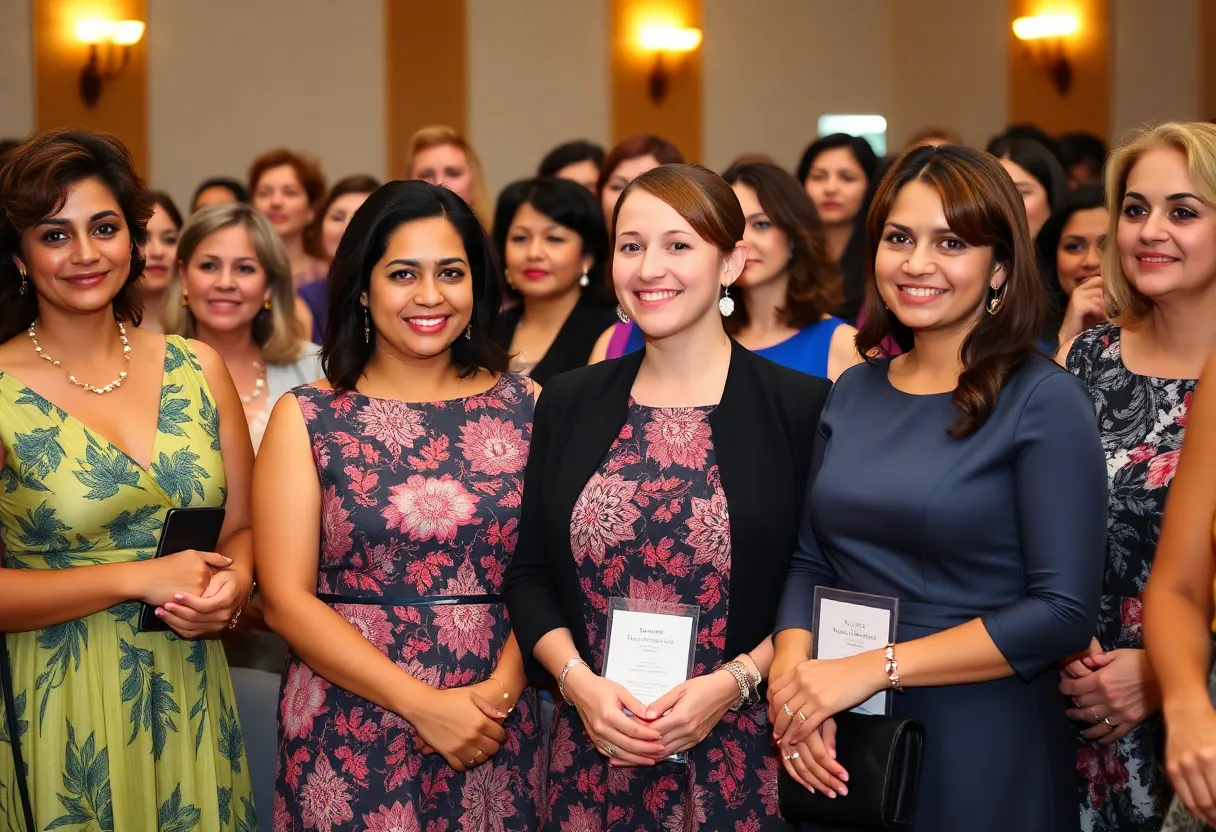 Women celebrating their achievements at the Tallahassee Women Awards ceremony.