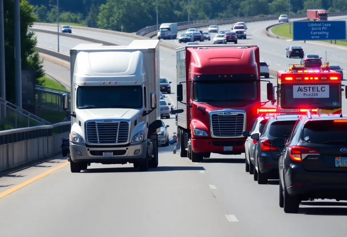 Traffic congestion due to accident on Interstate 10