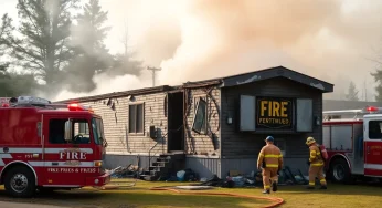 Tragic Mobile Home Fire Claims One Life in Woodville Area