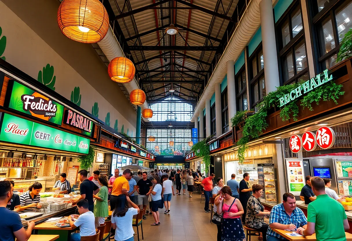 Vibrant Food Hall in Brickell