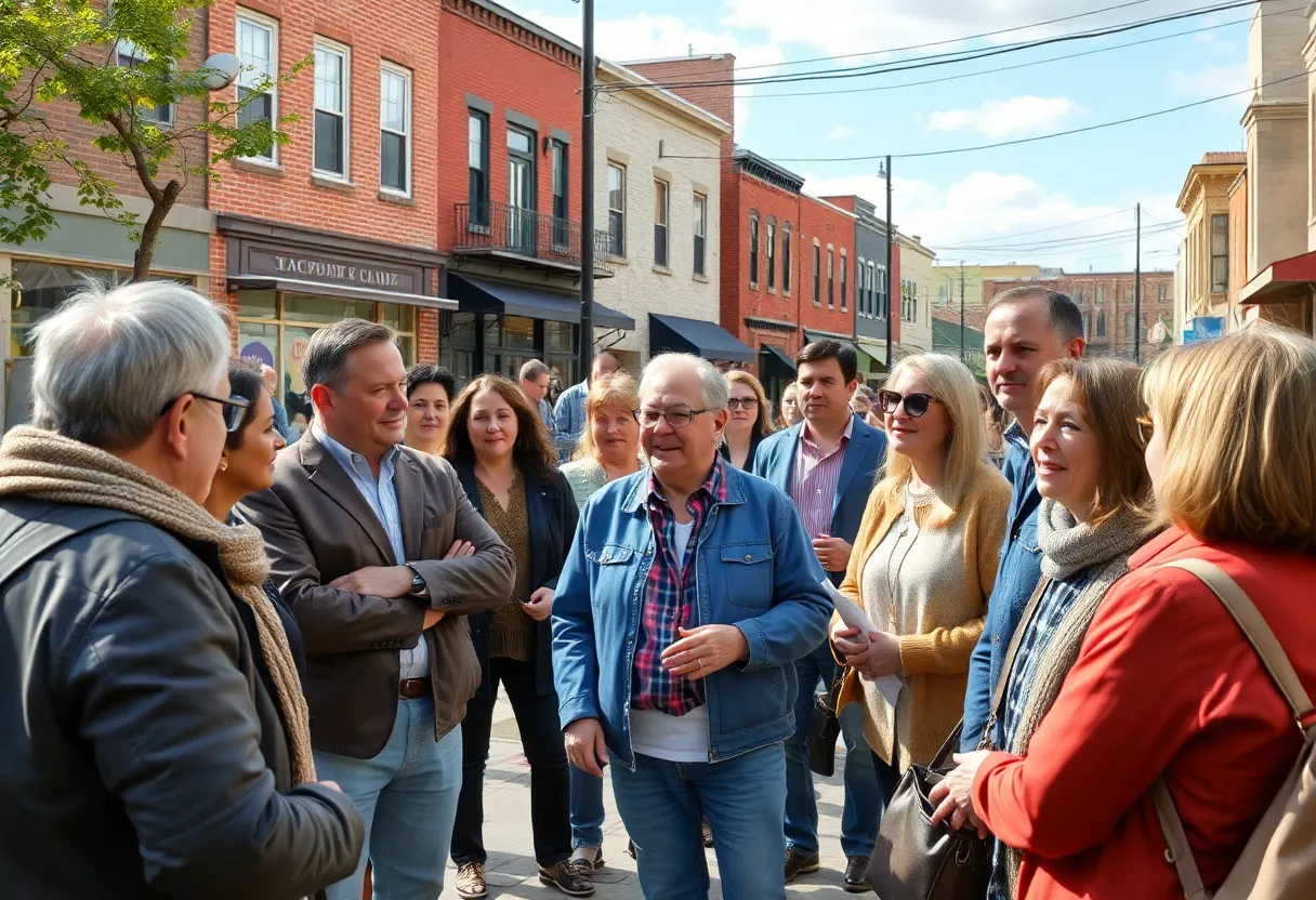 Residents participating in a community redevelopment discussion