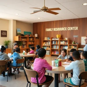 Families engaging in programs at the Family Resource Center in Fort Braden.