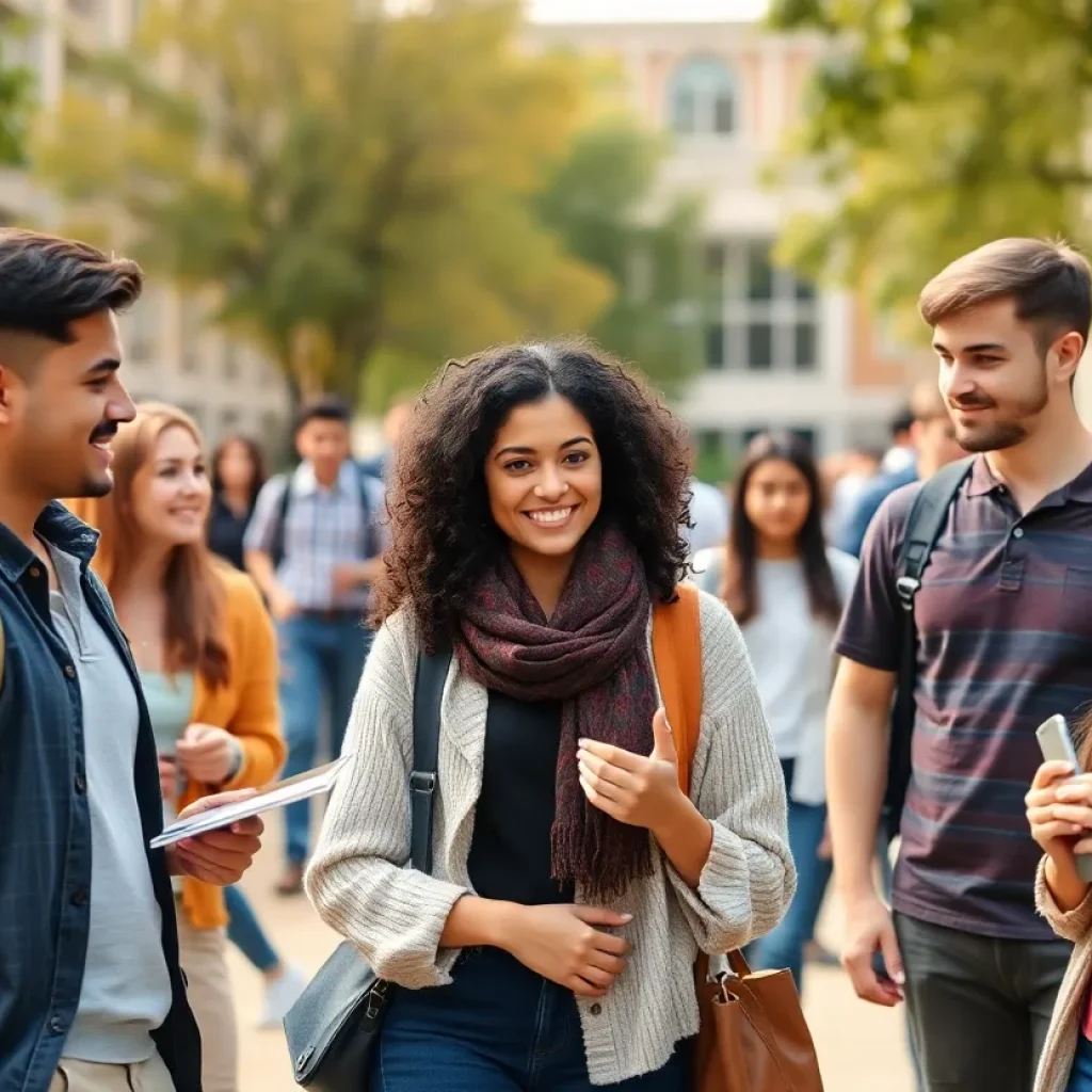 Students discussing on the FAMU campus