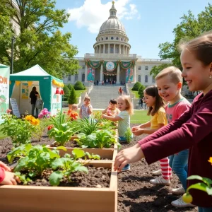 Children enjoying activities during Florida's Children's Week at the Capitol.