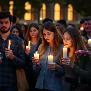 A large group gathered for a vigil at Florida State University honoring the victims of the shooting.