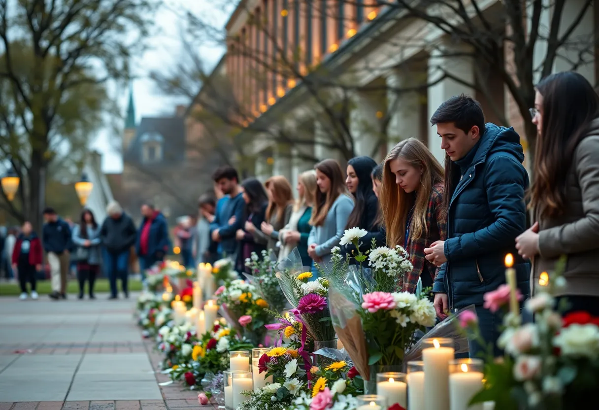 Candlelight vigil held at Florida State University in memory of shooting victims.