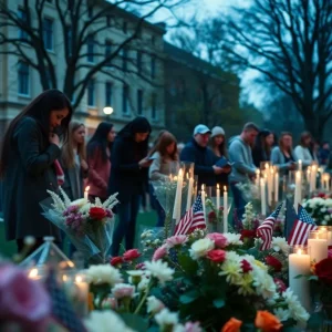 Memorial setup at FSU campus for shooting victims