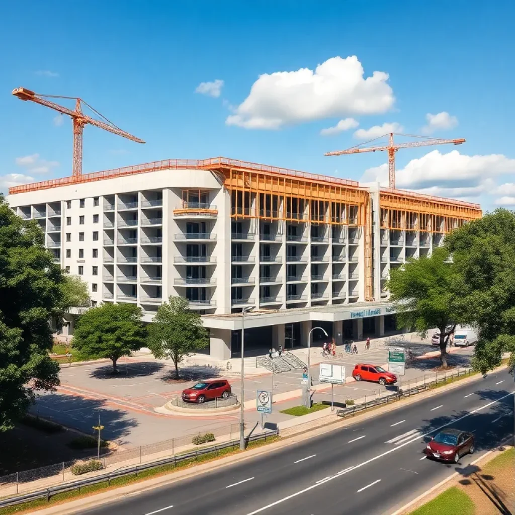 Rendering of the FSU Health hospital under construction