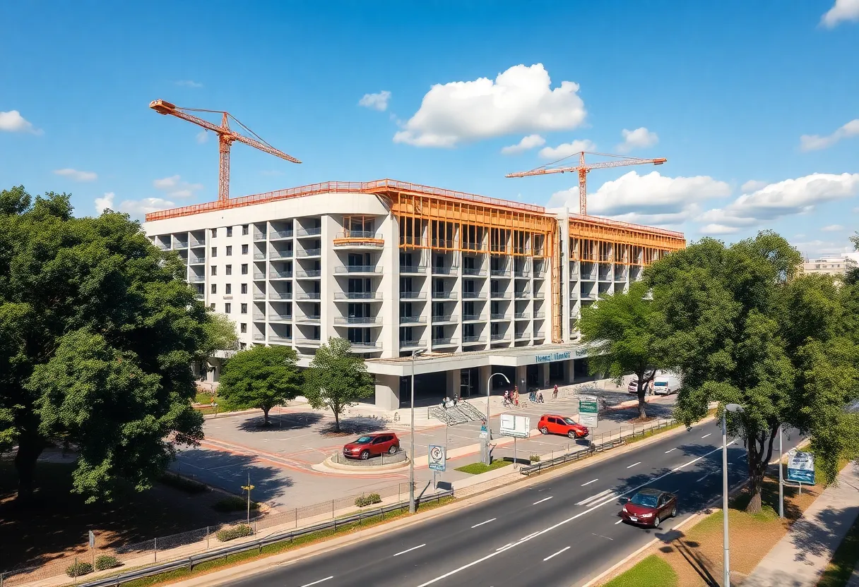 Rendering of the FSU Health hospital under construction