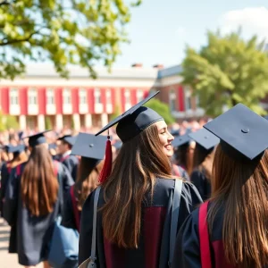 Students celebrating graduation at Florida State University