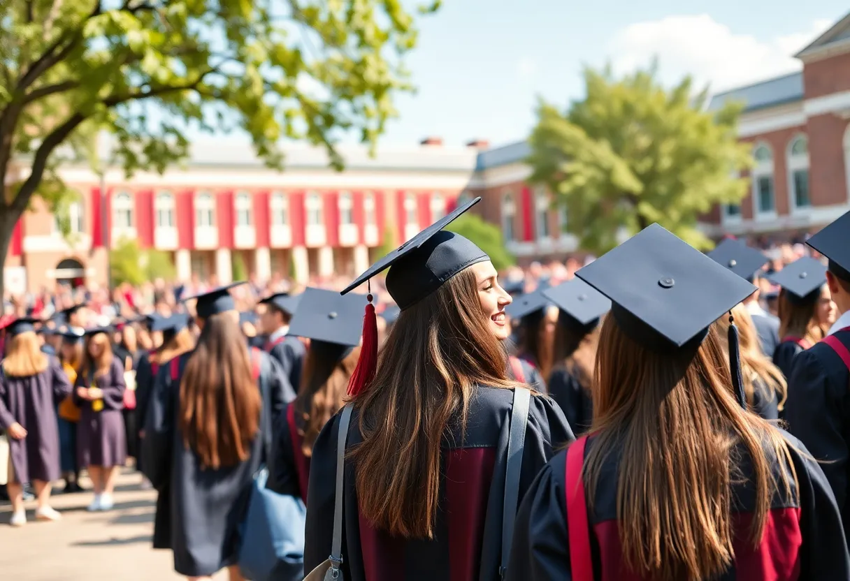 Students celebrating graduation at Florida State University