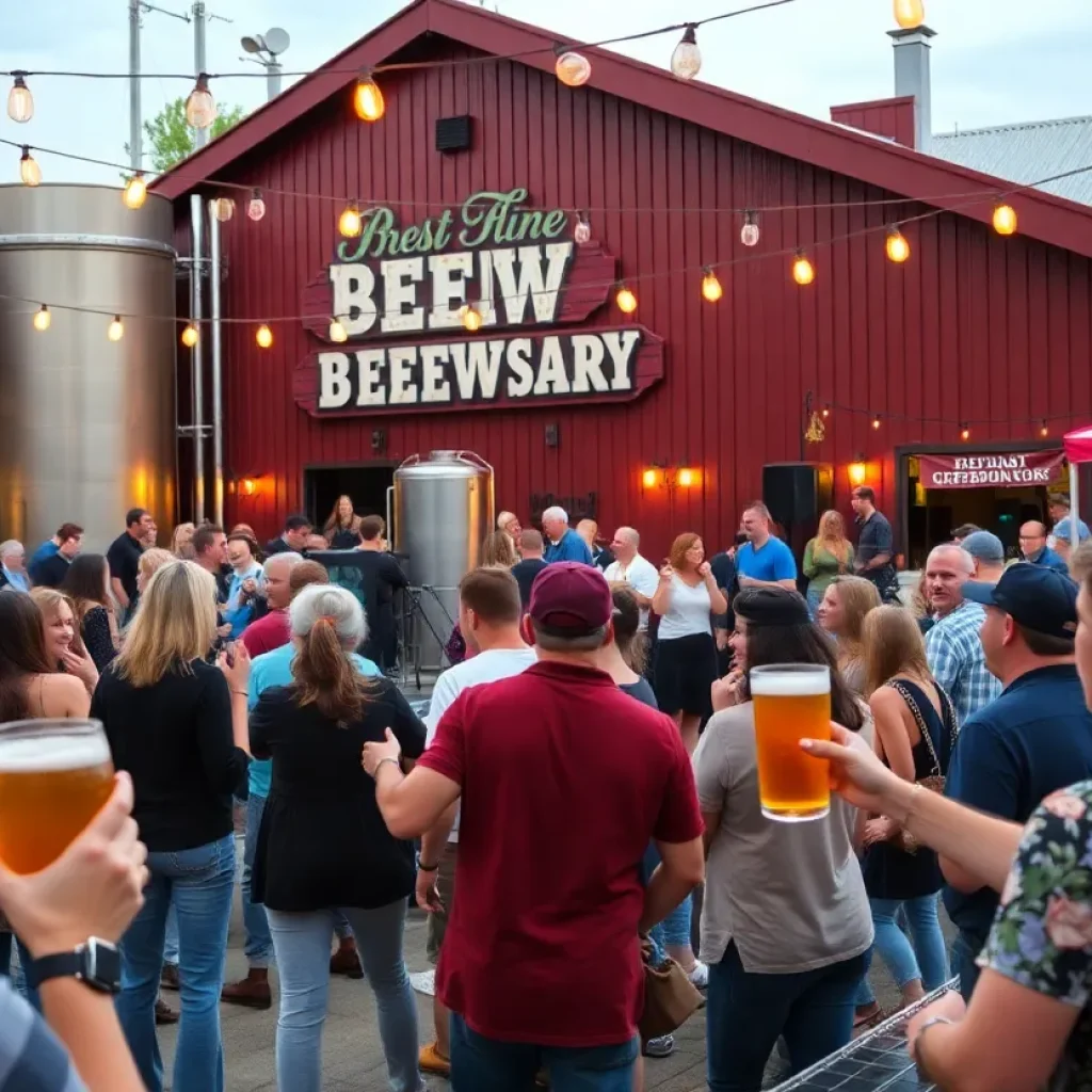 Guests celebrating at Proof Brewing's anniversary event