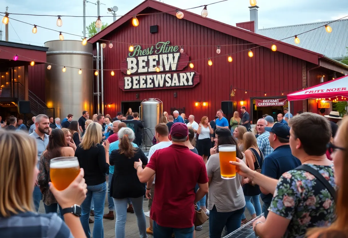 Guests celebrating at Proof Brewing's anniversary event