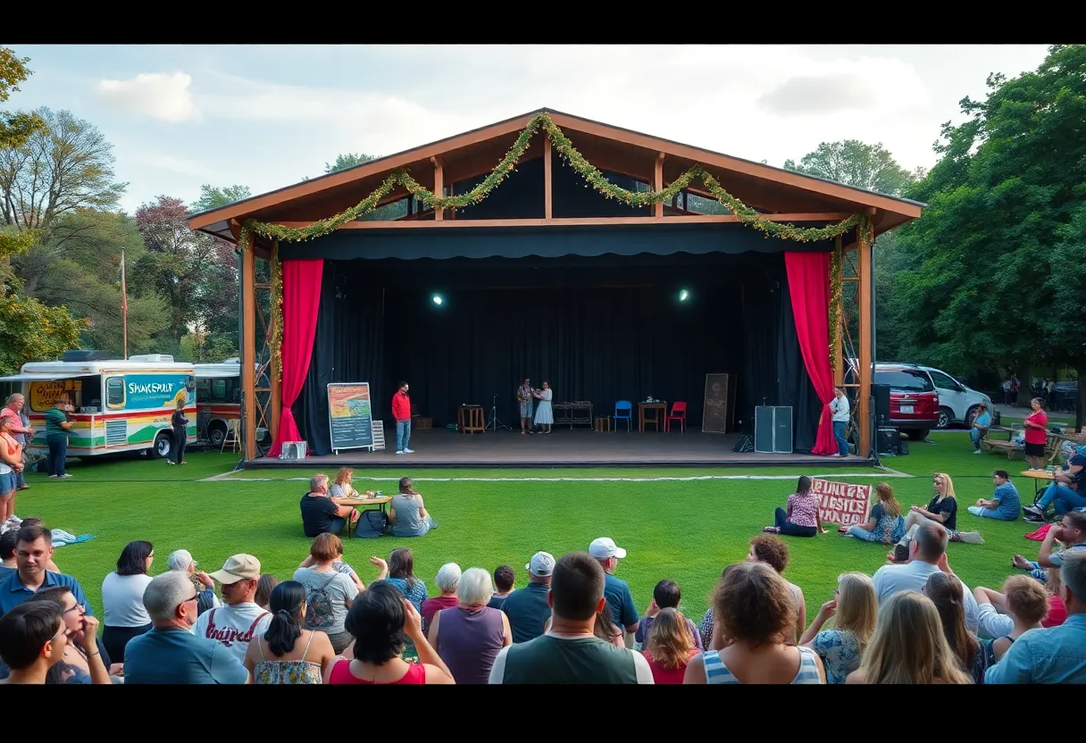 Audience enjoying a play at Shakespeare in the Park Festival