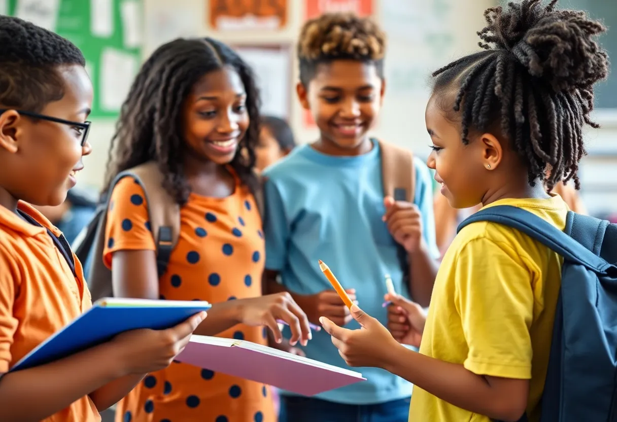 Diverse group of students learning together in a supportive classroom setting