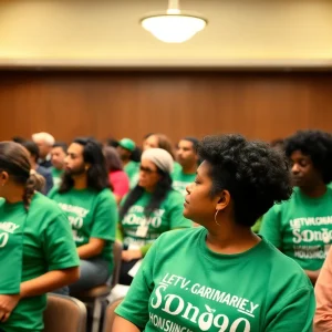 Residents discussing affordable housing solutions in Tallahassee