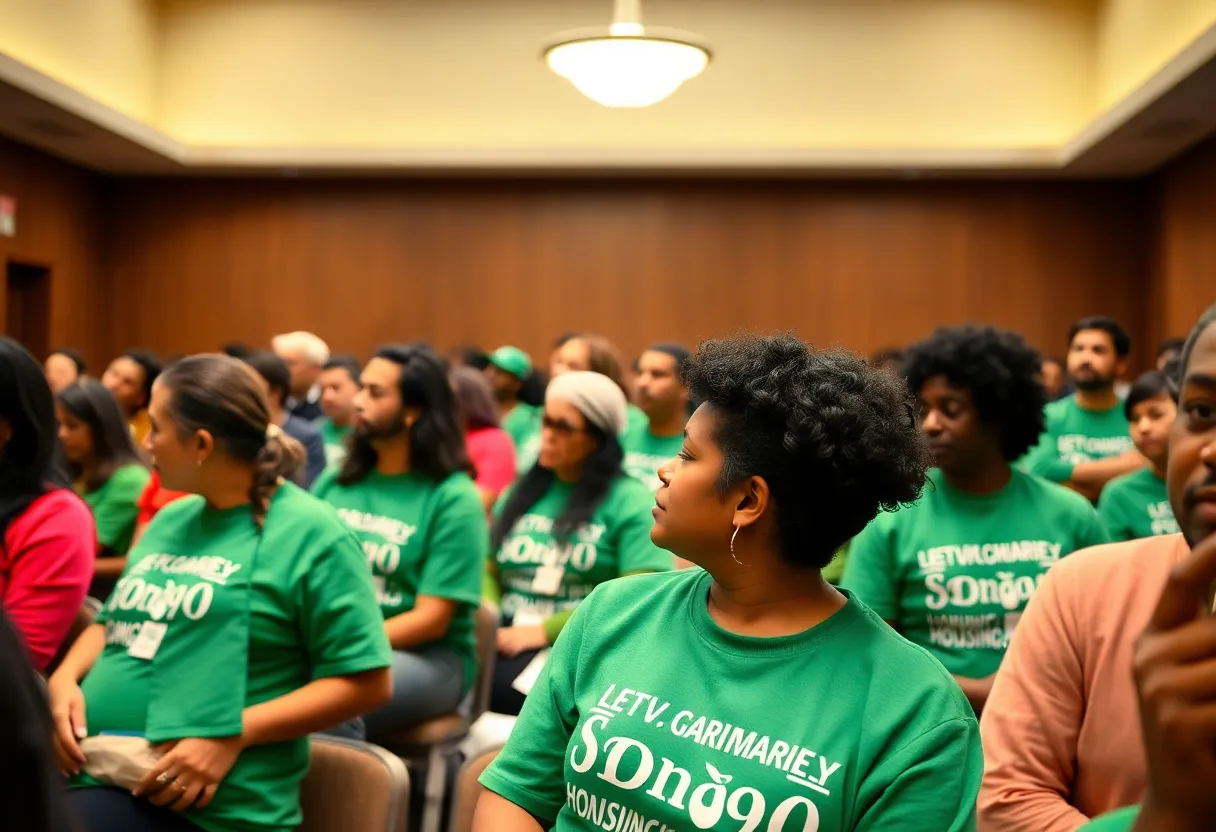 Residents discussing affordable housing solutions in Tallahassee